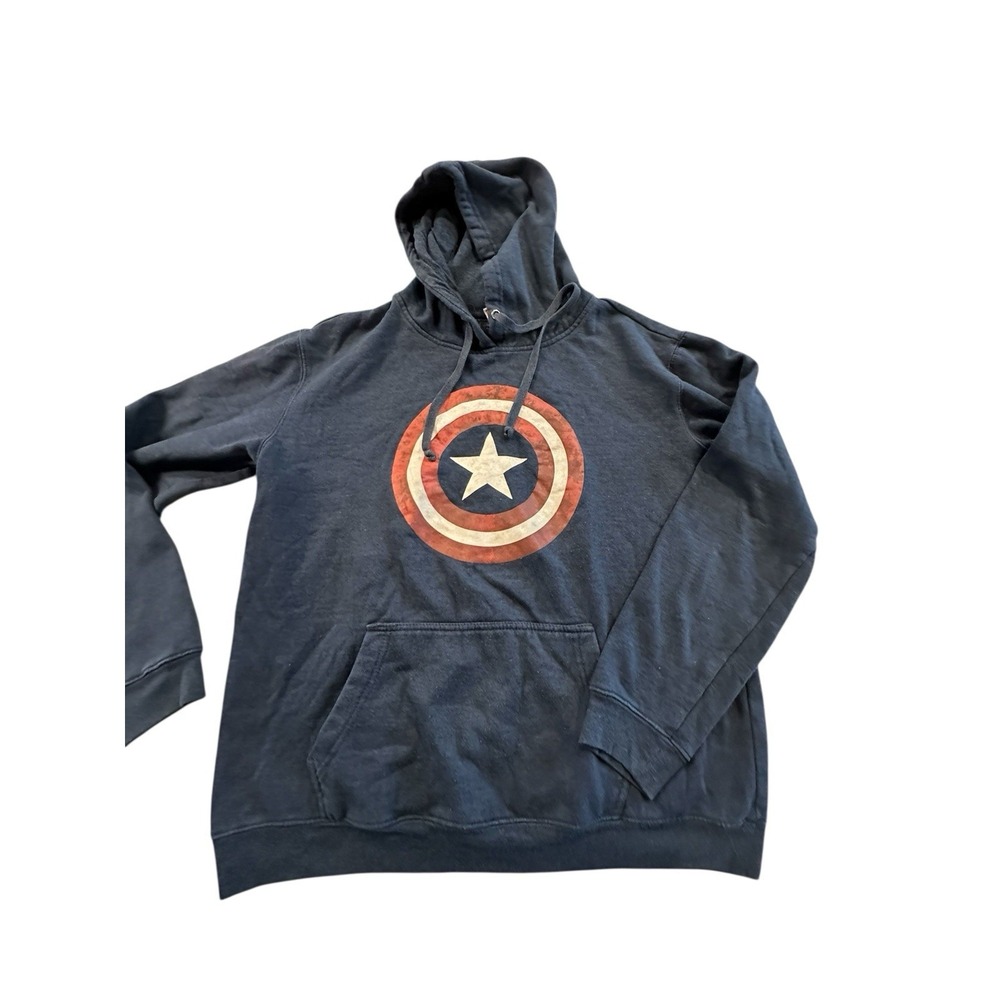 Marvel Sweatshirt Hoodie Large Blue with Graphics